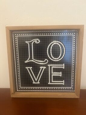 LOVE Black & White Framed Wall Sign